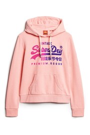 Superdry Pink Tonal Vintage Logo Graphic Hoodie - Image 5 of 7