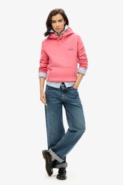 Superdry Coral Pink Essential Logo Hoodie - Image 2 of 6