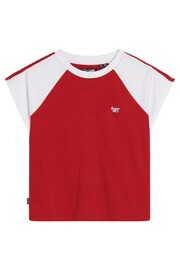 Superdry Red Essential Logo Retro T-Shirt - Image 4 of 4