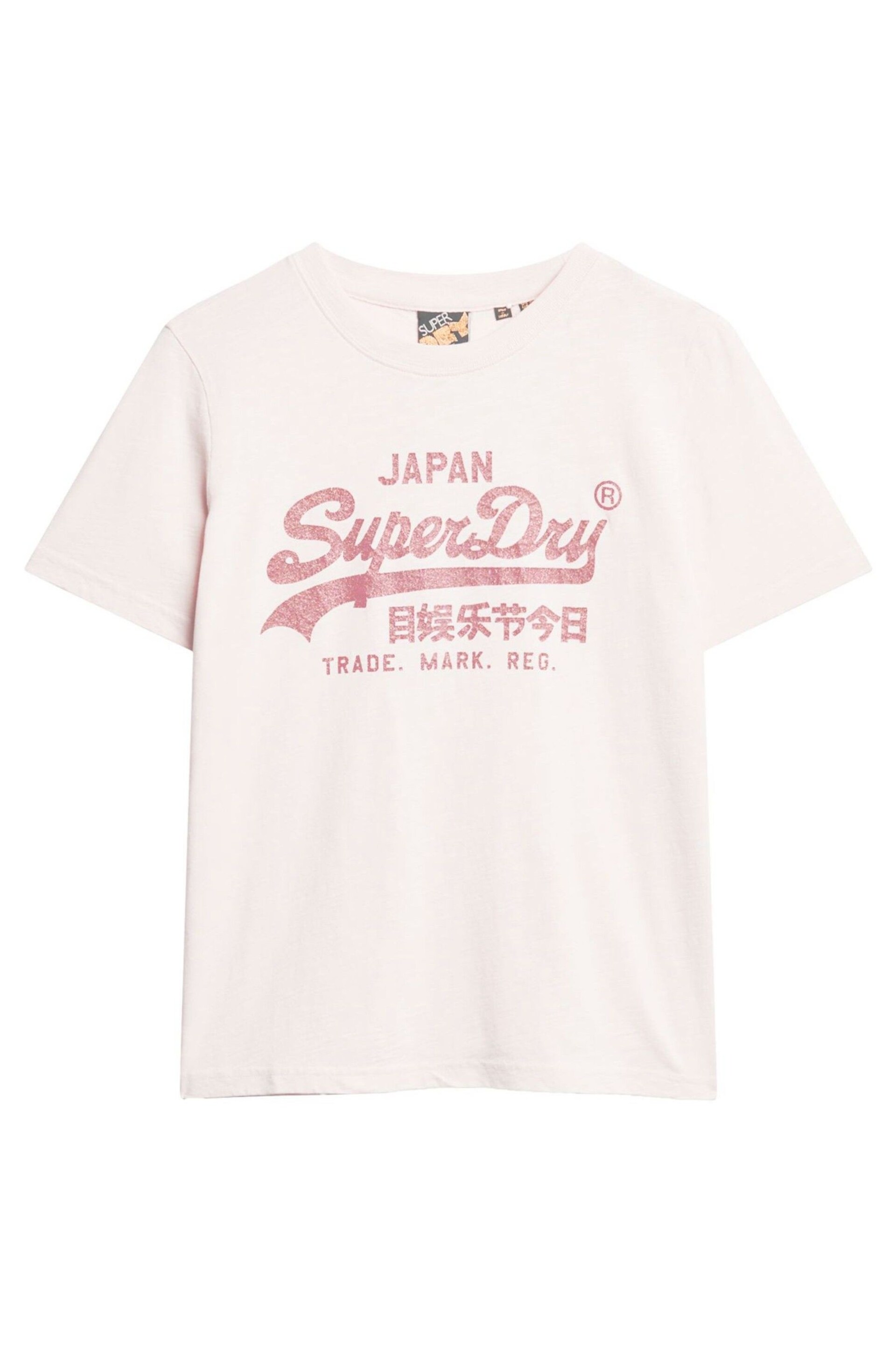 Superdry Pink Metallic Relaxed T-Shirt - Image 2 of 4