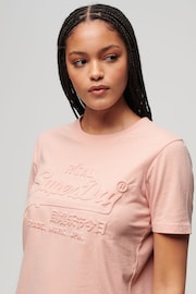 Superdry Pink Embossed Relaxed T-Shirt - Image 3 of 6