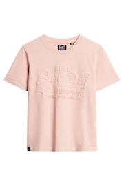 Superdry Pink Embossed Relaxed T-Shirt - Image 4 of 6