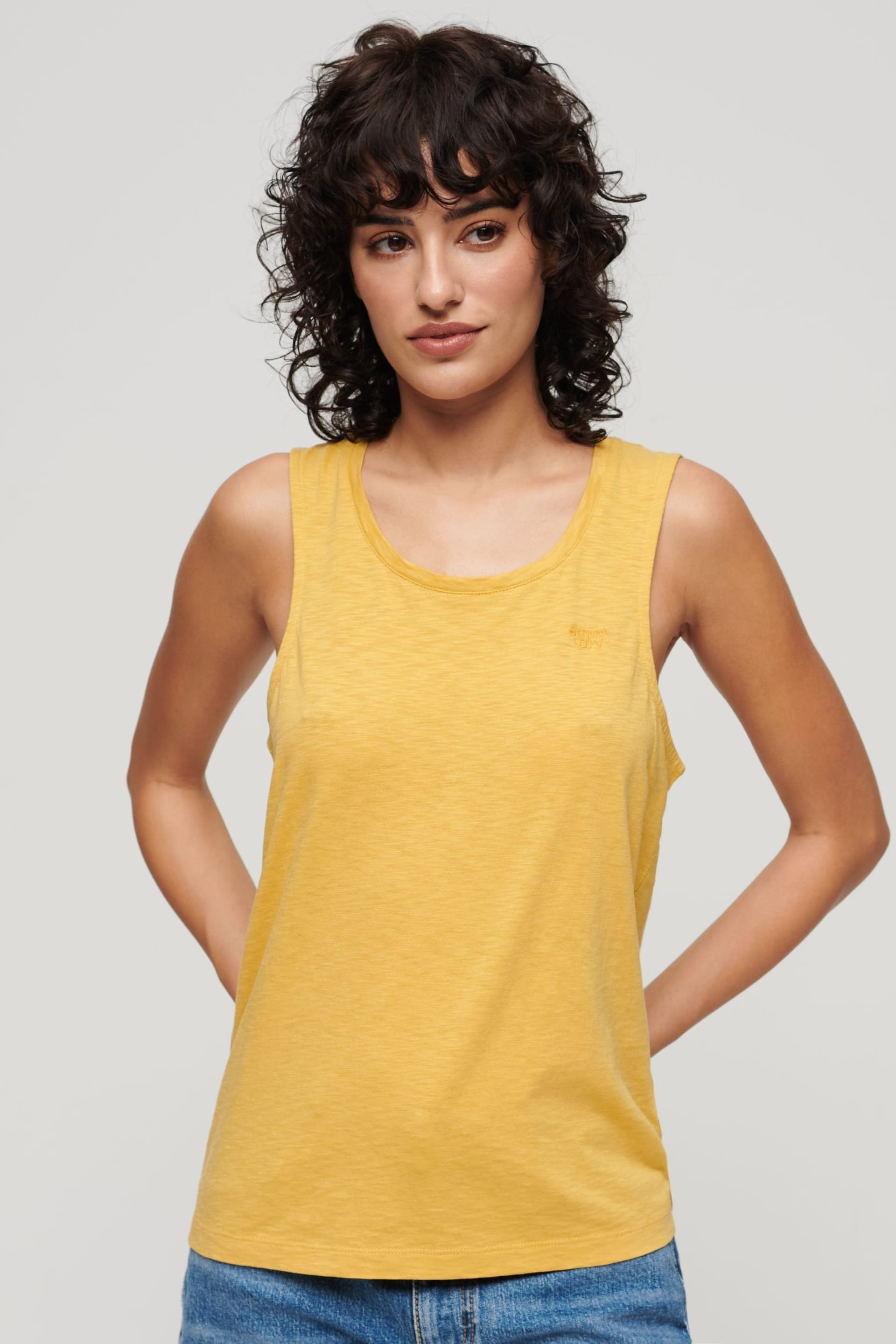 Superdry Yellow Scoop Neck Tank - Image 1 of 6