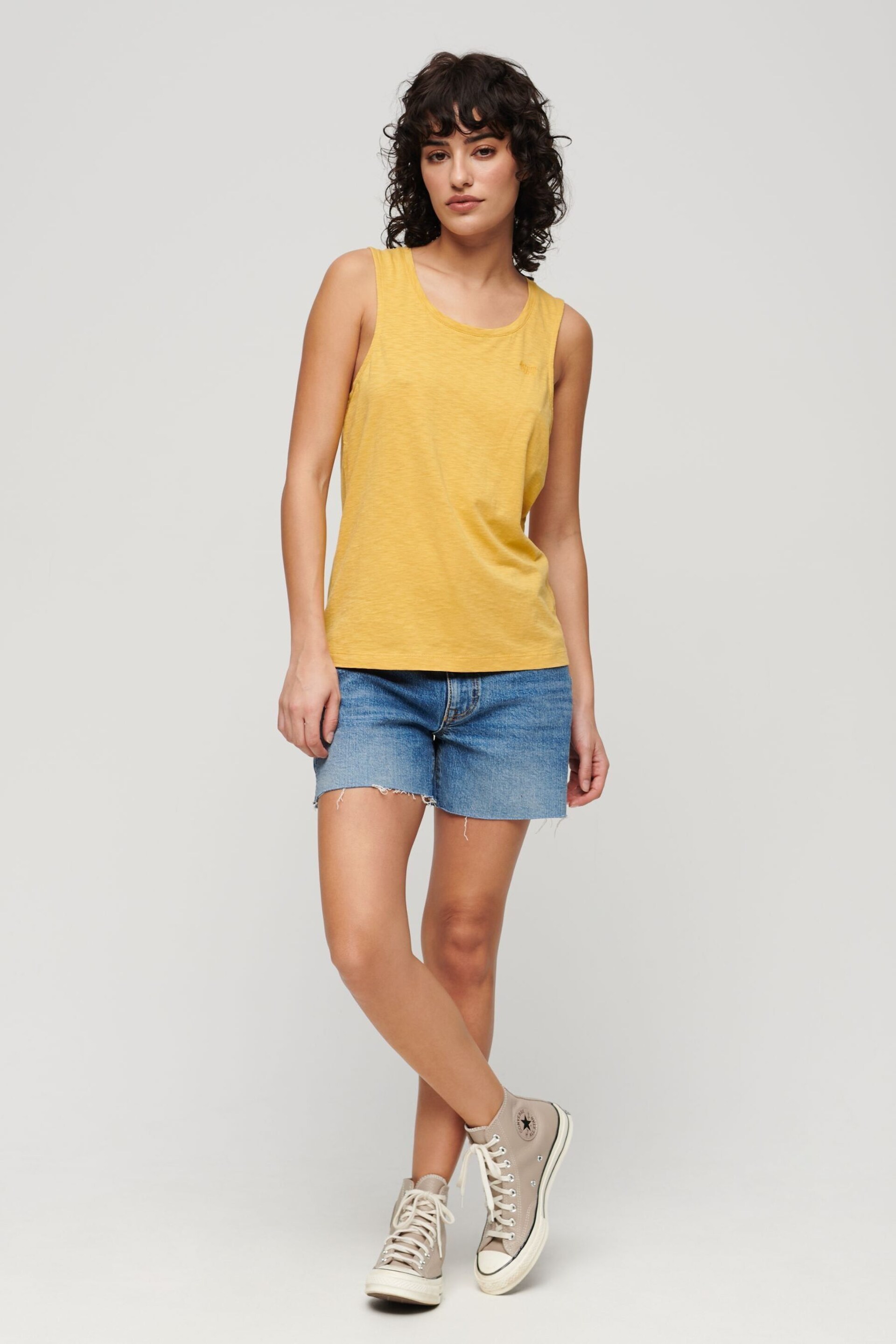 Superdry Yellow Scoop Neck Tank - Image 3 of 6