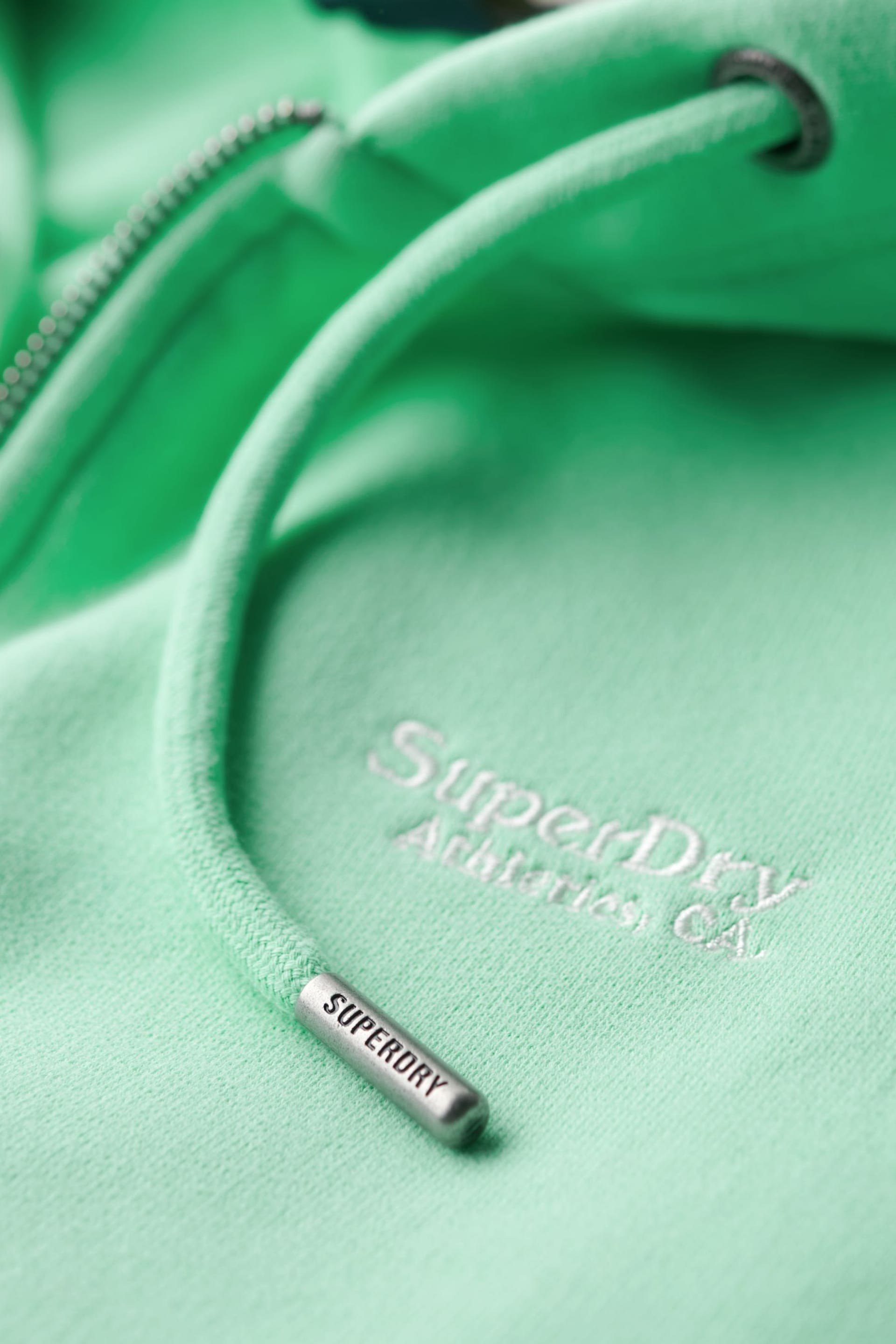Superdry Green Essential Logo Zip Hoodie - Image 5 of 5