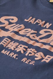 Superdry Blue Metallic Relaxed T-Shirt - Image 5 of 6