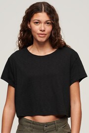 Superdry Black Slouchy Cropped T-Shirt - Image 1 of 6
