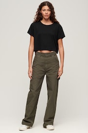 Superdry Black Slouchy Cropped T-Shirt - Image 2 of 6