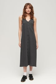 Superdry Beach Black Jersey Vest Midi Dress - Image 1 of 5