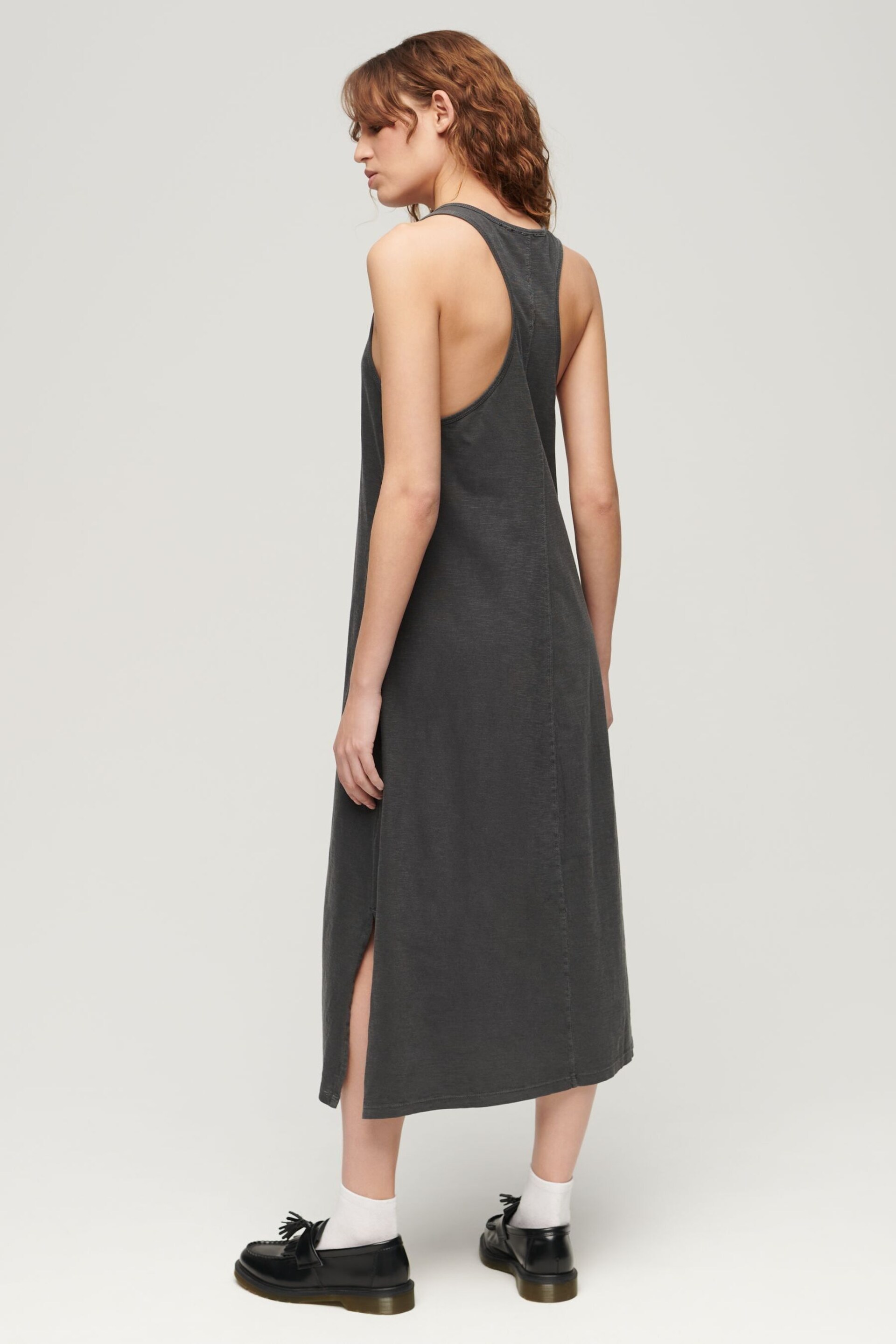 Superdry Beach Black Jersey Vest Midi Dress - Image 2 of 5