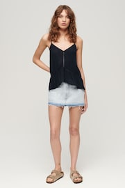 Superdry Blue Vintage Ladder Trim Cami Top - Image 3 of 4