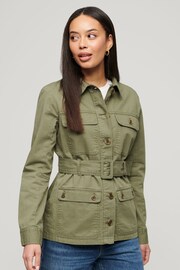 Superdry Green Cotton Belted Safari Utility Jacket - Image 1 of 6