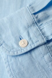 Superdry Blue Casual Linen Boyfriend Shirt - Image 4 of 5