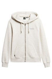 Superdry Glacier Grey Marl Essential Logo Zip Hoodie - Image 4 of 6