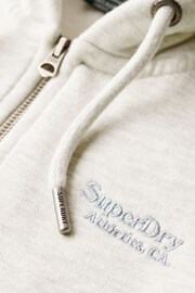 Superdry Glacier Grey Marl Essential Logo Zip Hoodie - Image 6 of 6