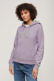 Superdry Purple Metallic Venue Logo Hoodie - Image 1 of 6