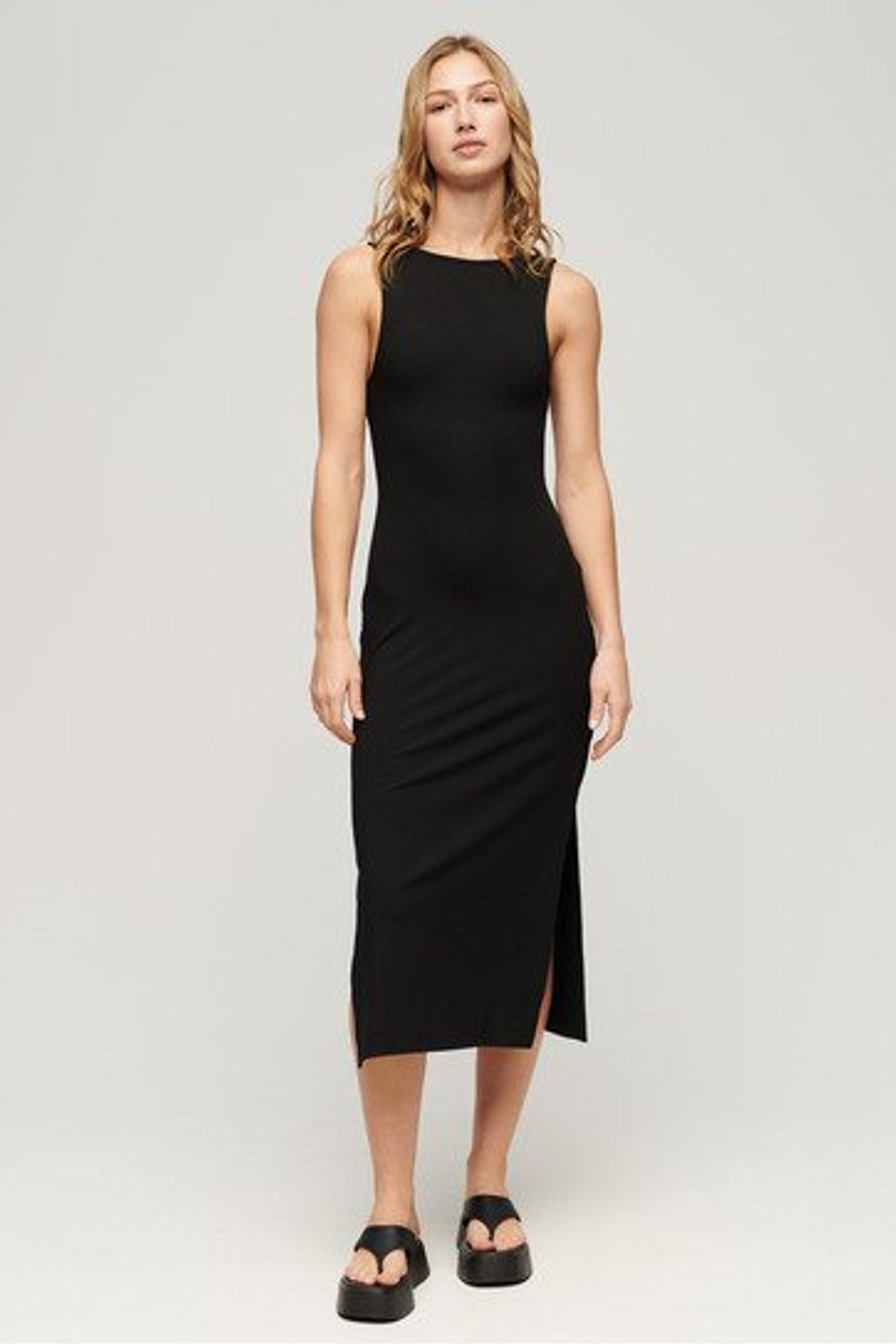 Buy Superdry Black Jersey Twist Back Midi Dress from Next United Arab Emirates