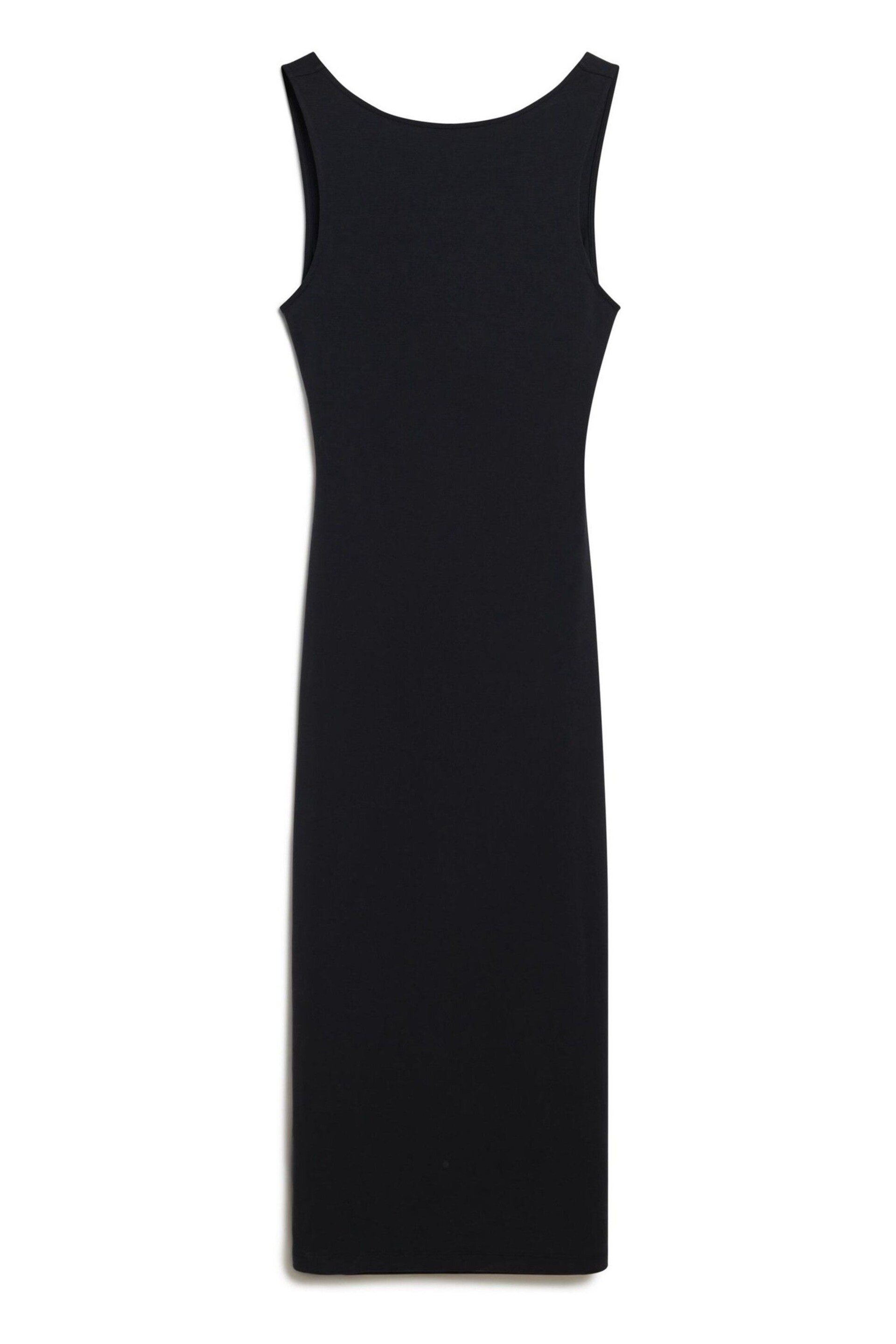 Superdry Black Jersey Twist Back Midi Dress - Image 4 of 6