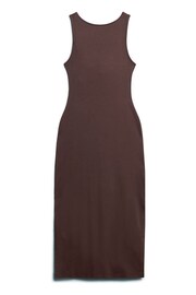 Superdry Brown Jersey Twist Back Midi Dress - Image 5 of 6