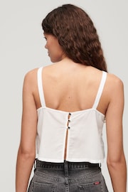 Superdry White Ibiza Embroidered 100% Cotton Cami Top - Image 2 of 4