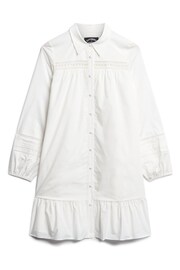 Superdry White Lace Mix Shirt Dress - Image 7 of 9