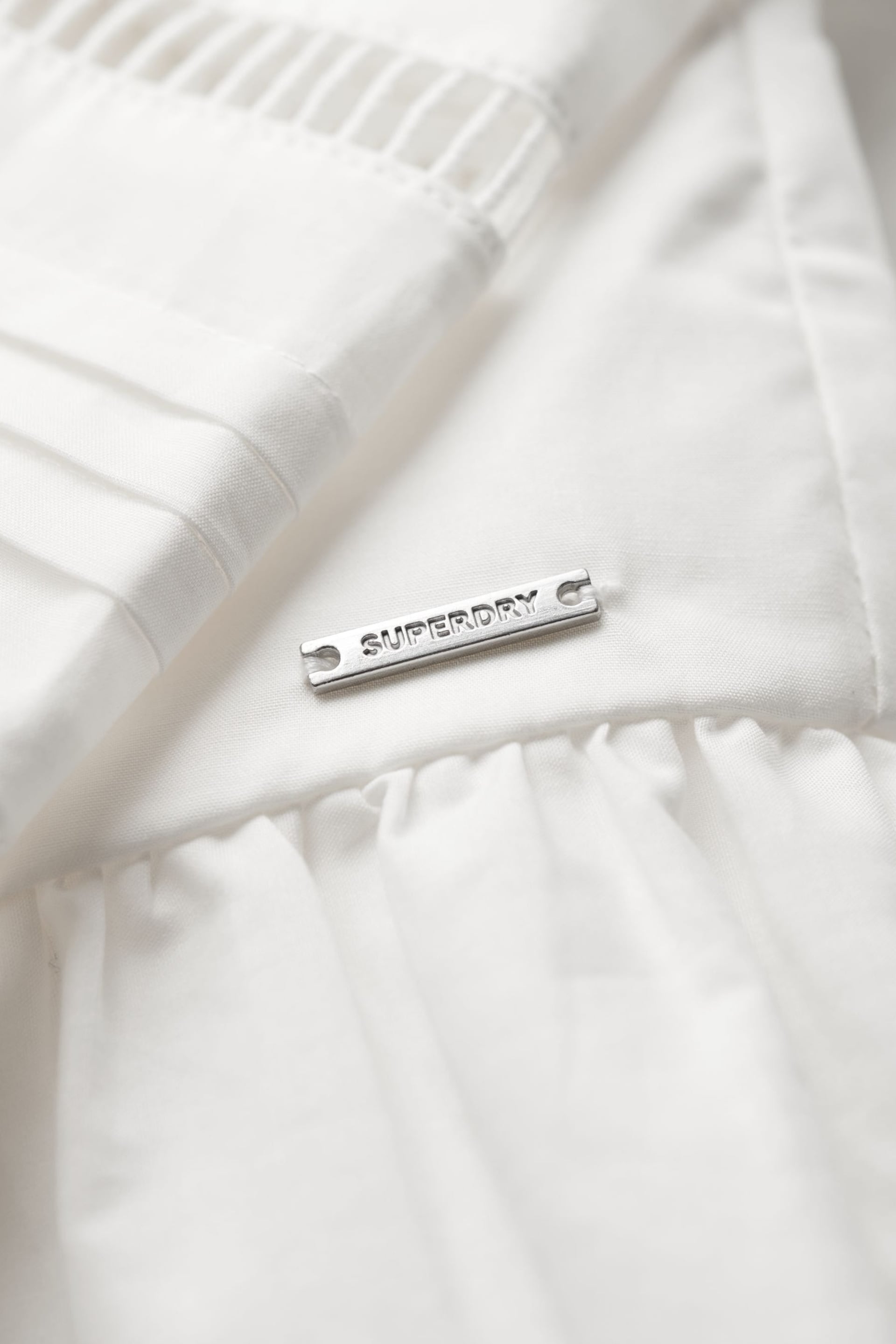 Superdry White Lace Mix Shirt Dress - Image 9 of 9