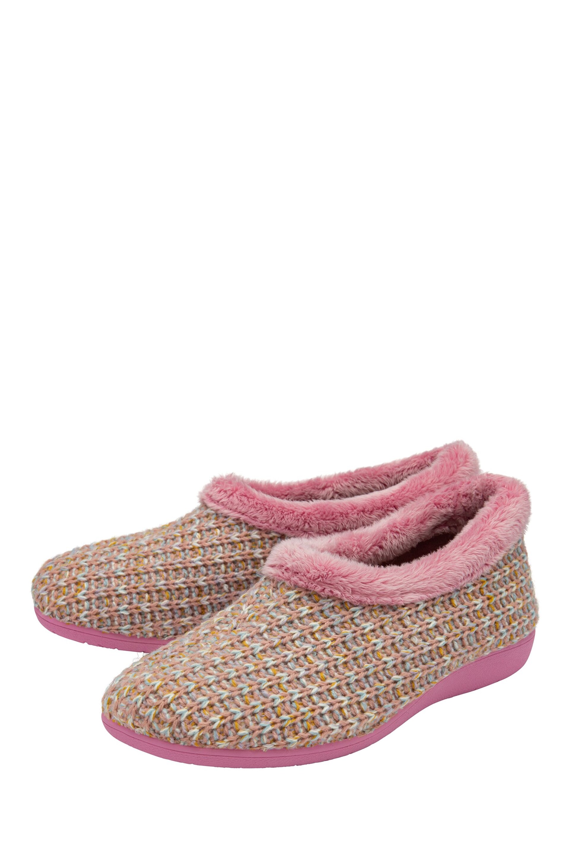 Lotus Pink Knitted Flat Slippers - Image 2 of 4
