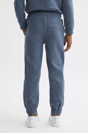 Reiss Airforce Blue Hector Senior Textured Drawstring Joggers - Image 4 of 5