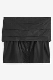 Black Bandeau 100% Cotton Poplin Top - Image 6 of 7