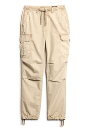 Superdry Brown Lightweight Beach Cargo 100% Cotton Trousers - Image 5 of 7