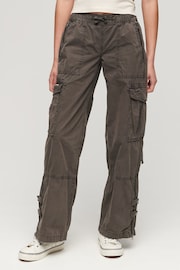 Superdry Brown Vintage Elastic Cargo Utility Trousers - Image 1 of 5