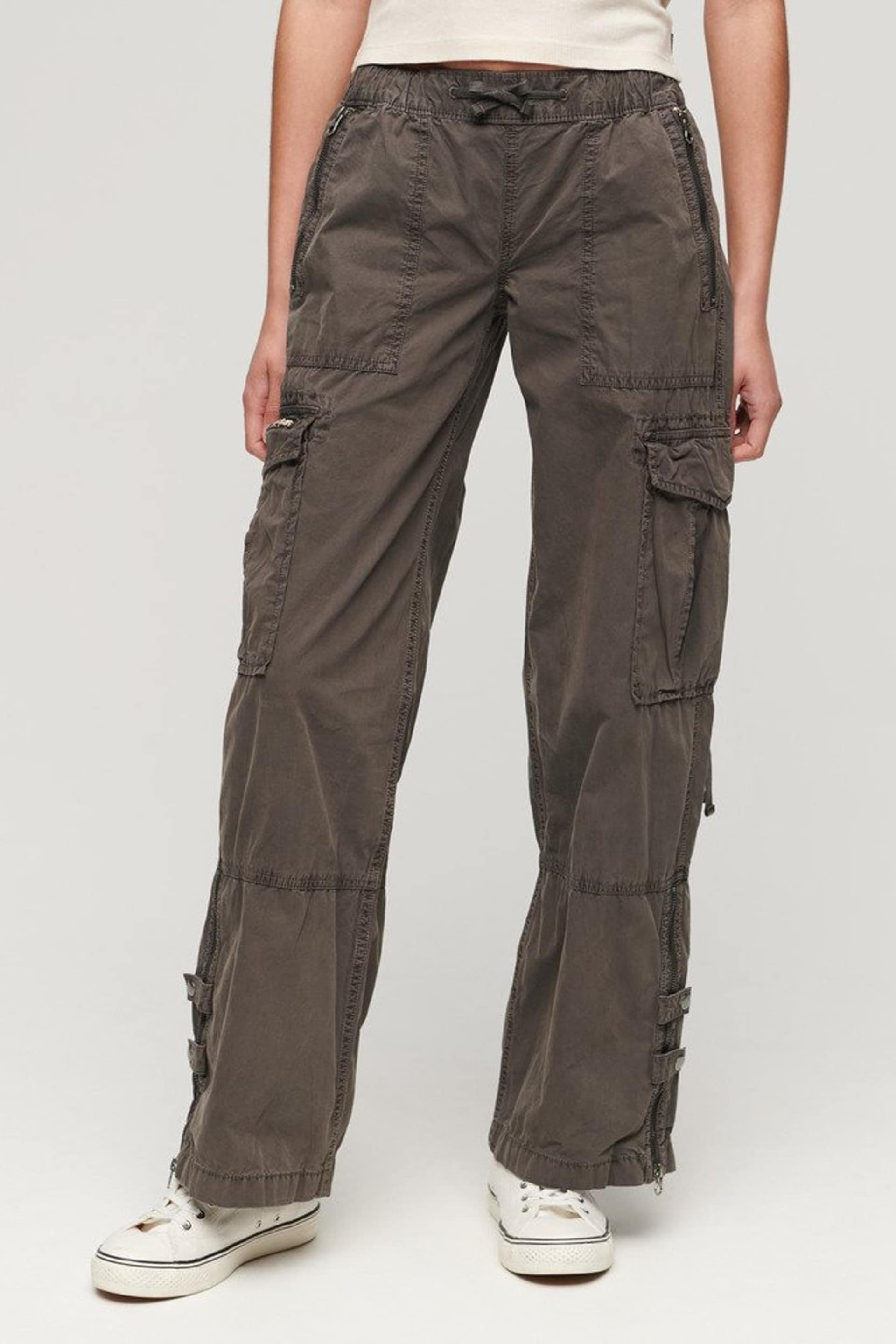Superdry Brown Vintage Elastic Cargo Utility Trousers - Image 1 of 5