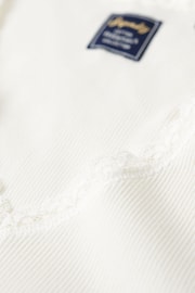 Superdry White Vintage Lace Trim Vest Top - Image 6 of 6