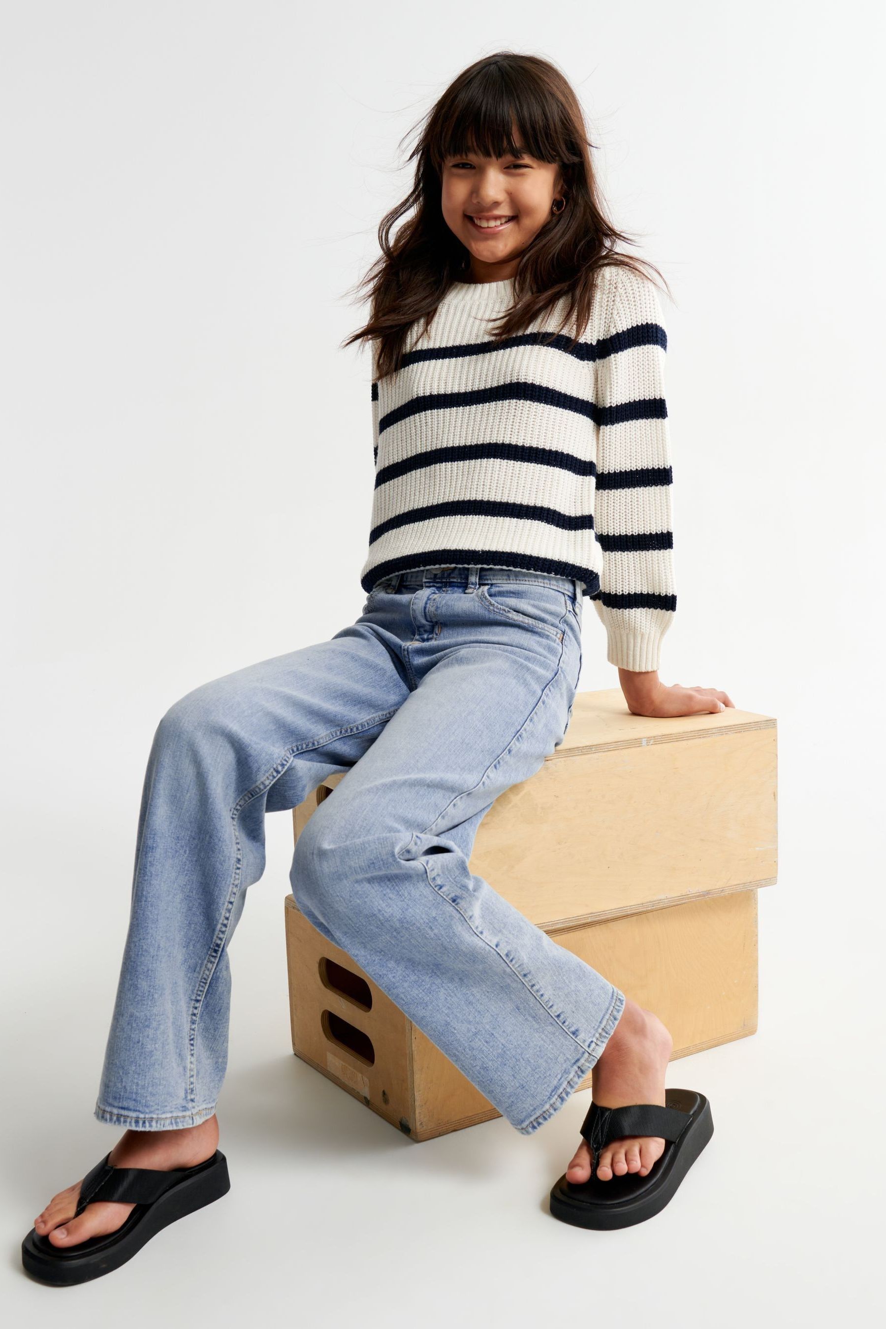 Abercrombie striped jeans shop