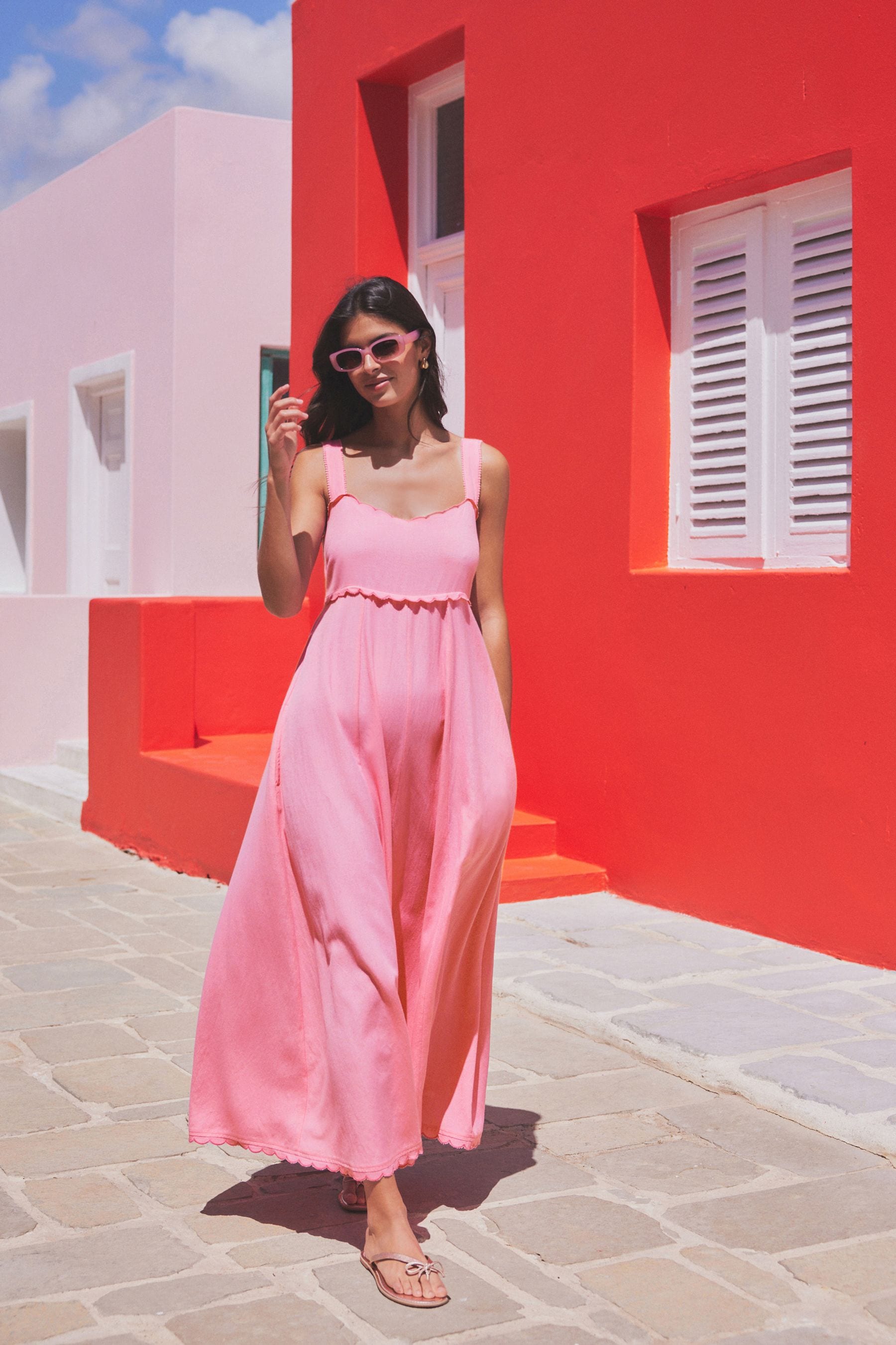 Pink summer dress deals