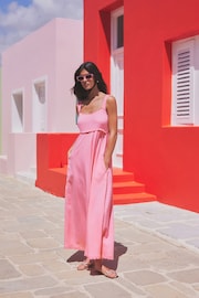 Pink Maxi Summer Dress - Image 3 of 8
