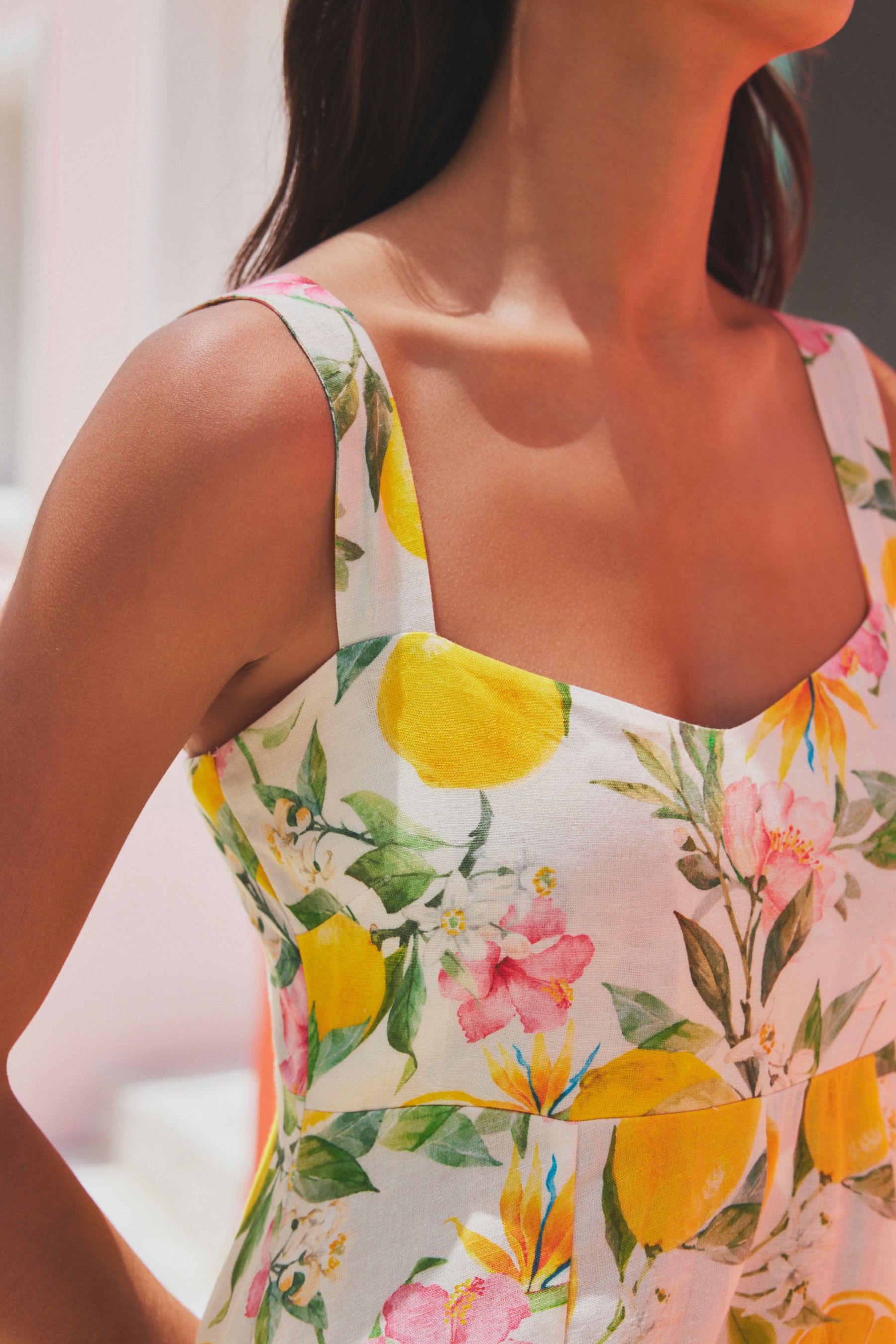 Buy Cream Lemon Print Maxi Summer Dress from Next Austria