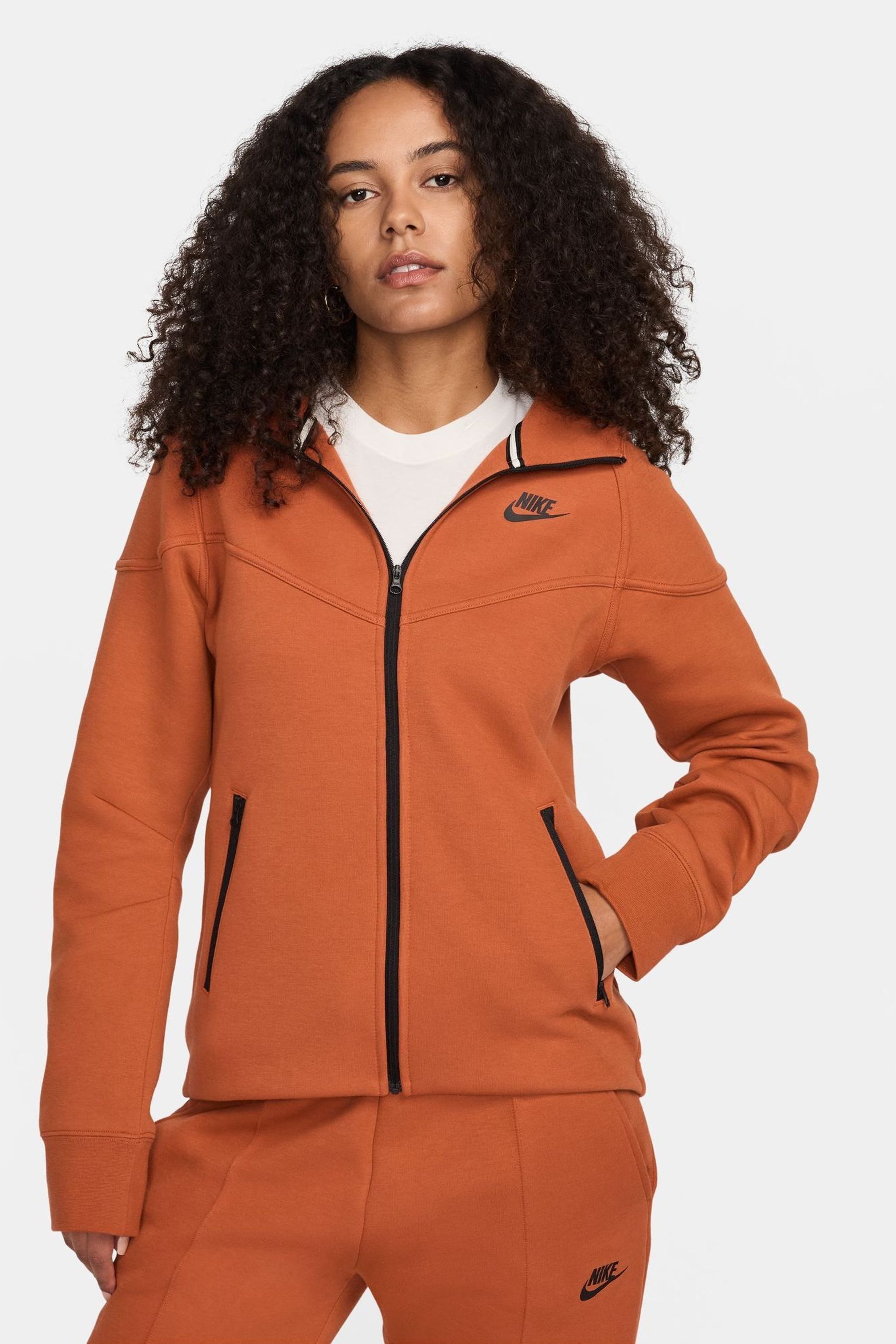 Orange tech fleece hoodie clearance