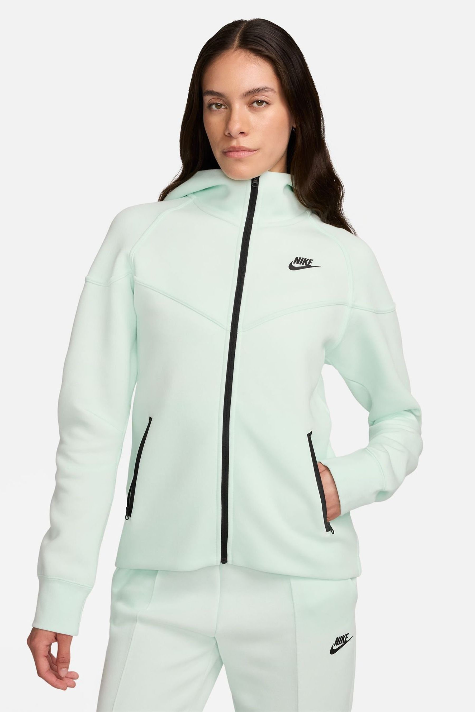 Buy Nike Green Sportswear Tech Fleece Windrunner Full Zip Hoodie from Next Luxembourg