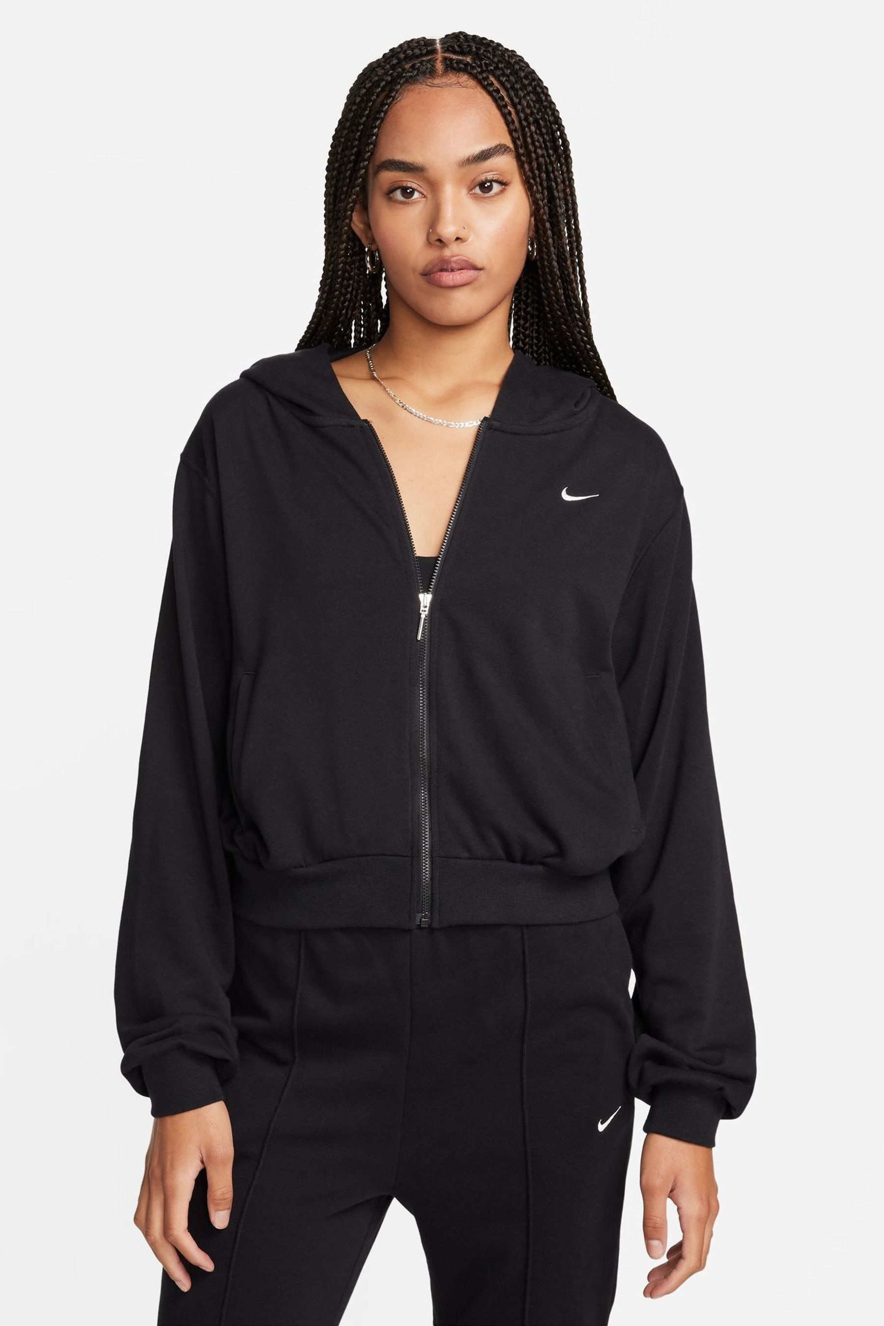 Nike Black Sportswear Chill Terry Loose Full Zip French Terry Hoodie