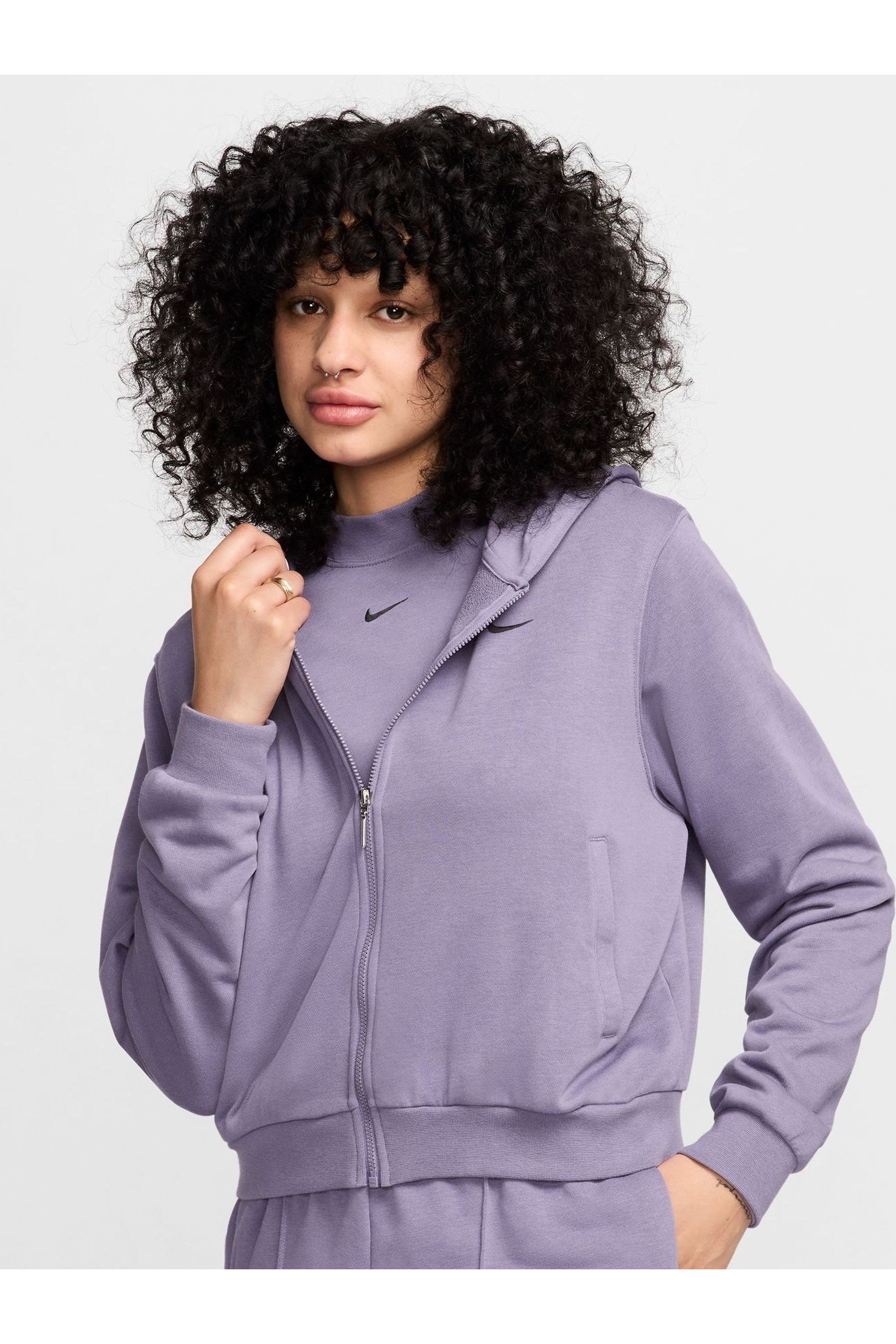 Buy Nike Purple Sportswear Chill Terry Loose Full Zip French Terry Hoodie from the Next UK online shop