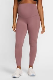 Nike Brown Maternity One High-Waisted 7/8 Leggings With Pockets - Image 1 of 7