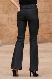 Sosandar Black Petite Coated Kick Flare Jeans - Image 2 of 5