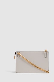 Reiss Grey Picton Leather Chain Crossbody Bag - Image 3 of 5