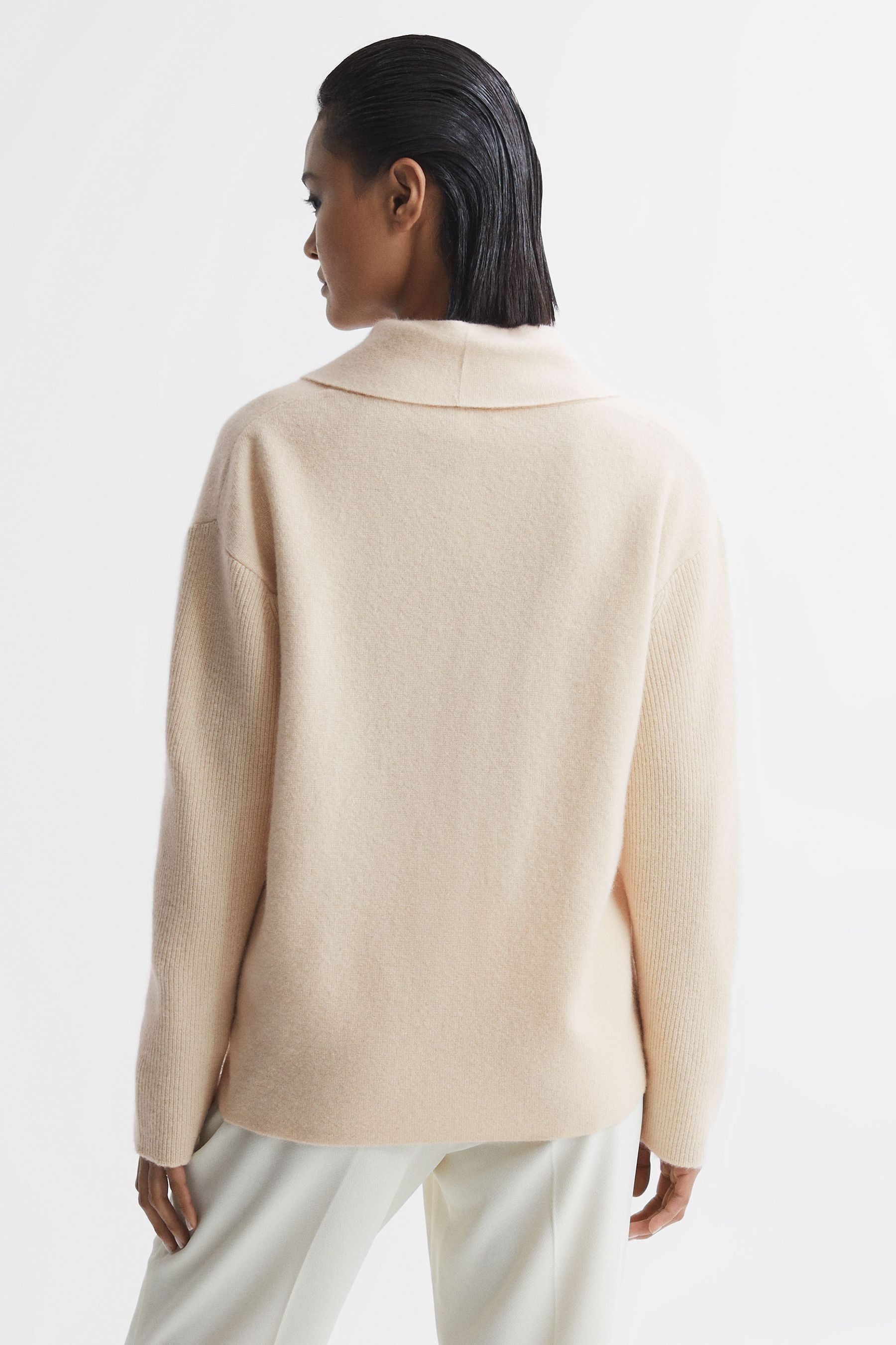 Buy Reiss Cream Sara Wool Cashmere Double Breasted Cardigan from Next Luxembourg