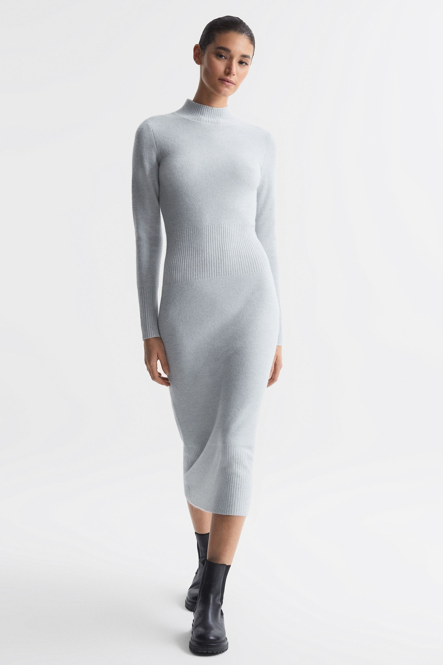 Buy Reiss Grey Mara Knitted Bodycon Midi Dress from Next Malta