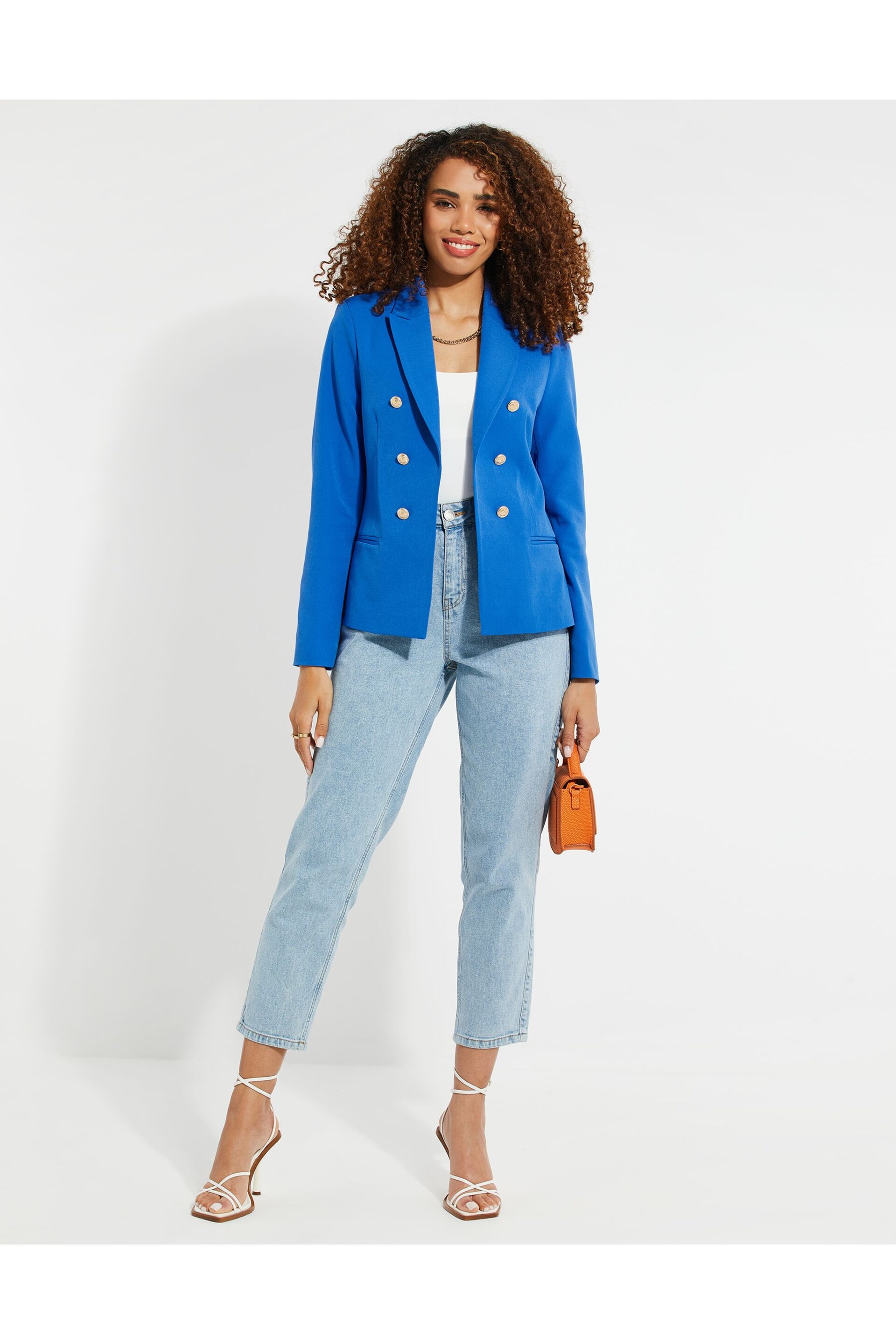 Threadbare Blue Military Button Blazer - Image 4 of 5