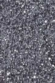 Threadbare Grey Sequin Velour Drop Shoulder Top - Image 6 of 6