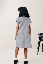 Navy Blue Cotton Rich School Gingham Zip Dress (3-14yrs) - Image 3 of 7