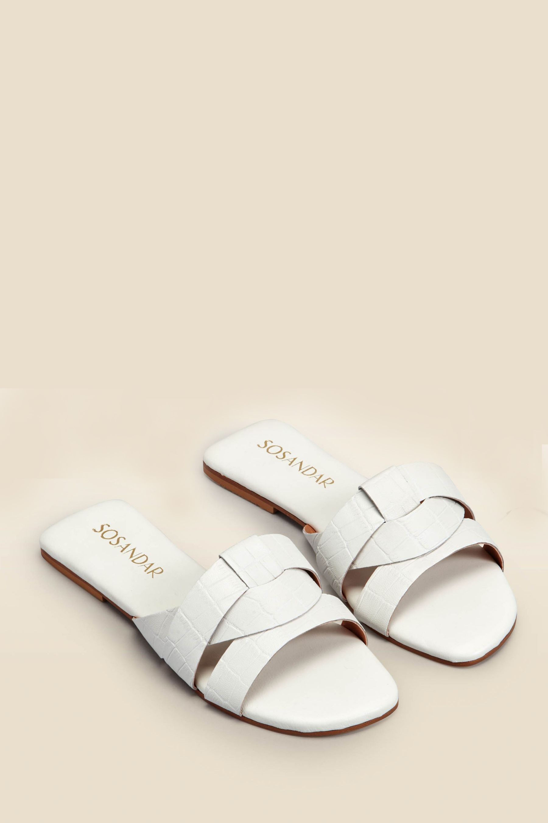 White flat mule sandals top